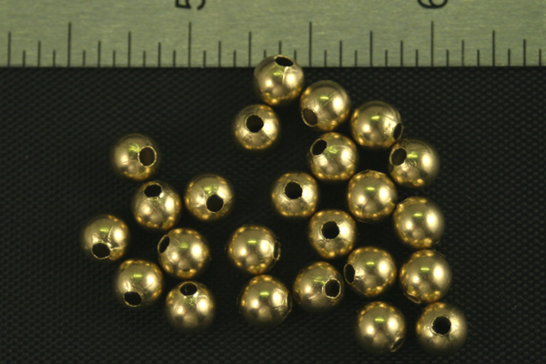24pc VINTAGE STYLE 6mm RAW BRASS SMOOTH BEAD LOT SB1-24